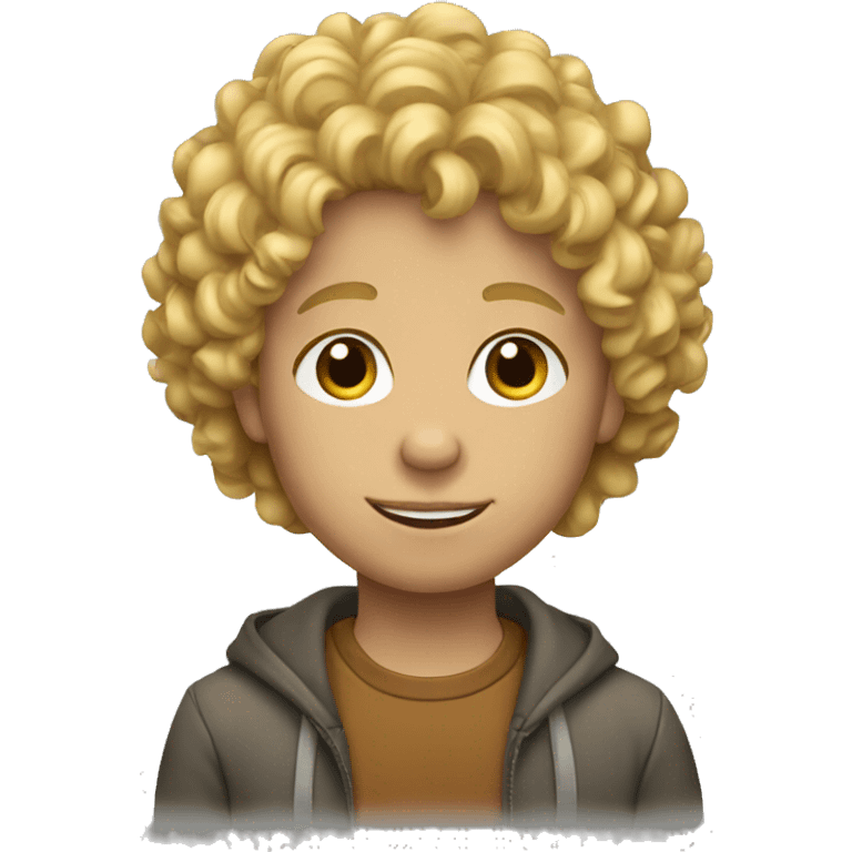 Boy with blonde curly hair  emoji