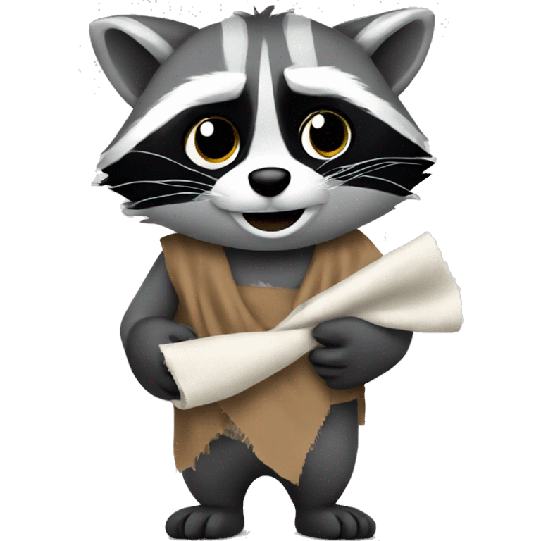 a raccoon with a rag in his hands emoji