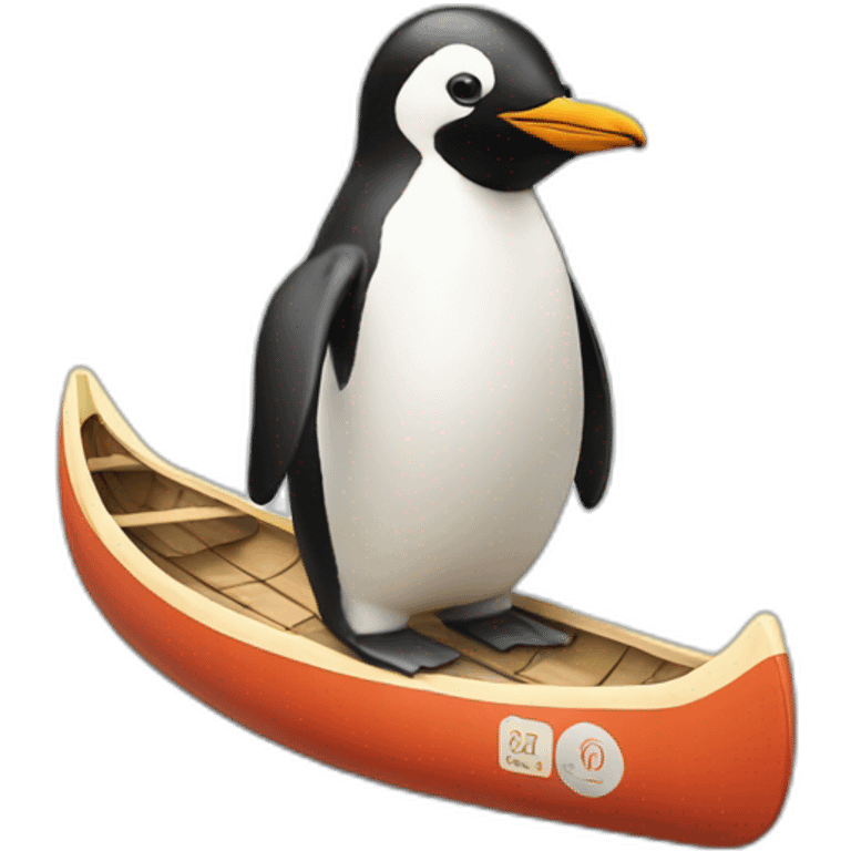 penguin in the shape of a canoe emoji