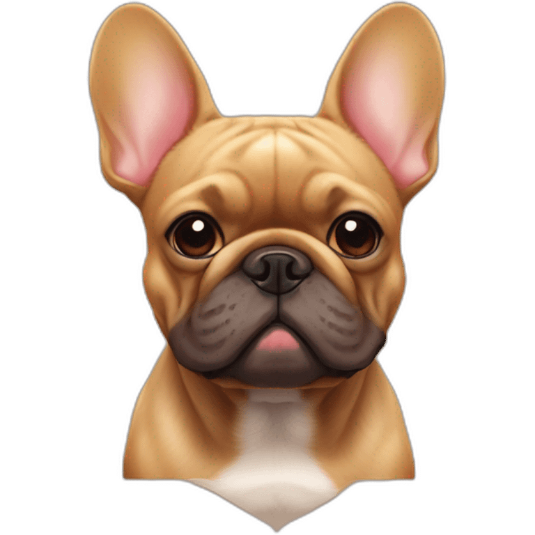 french bulldog dog old cheerful fat red same color emoji