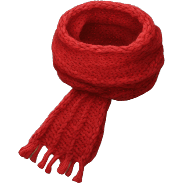 A knitted red scarf  emoji