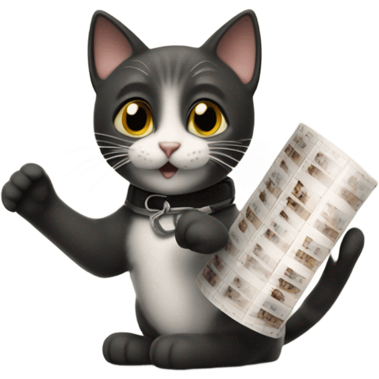 cat holding a film strip  emoji