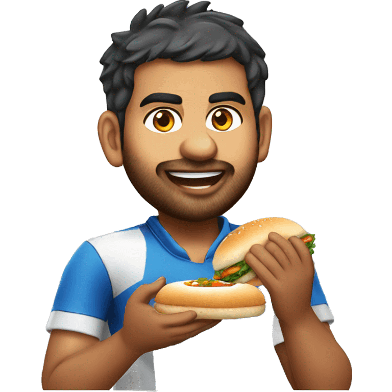 Rohit Sharma eating Vada pav emoji