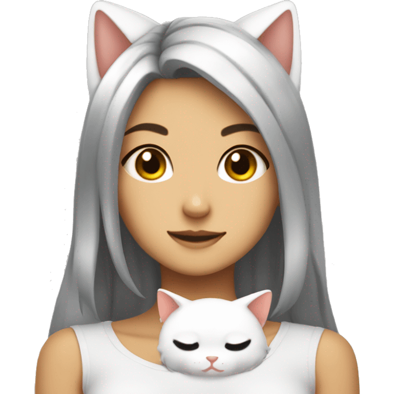 A neko girl, that is not too pretty but kind of adorable emoji