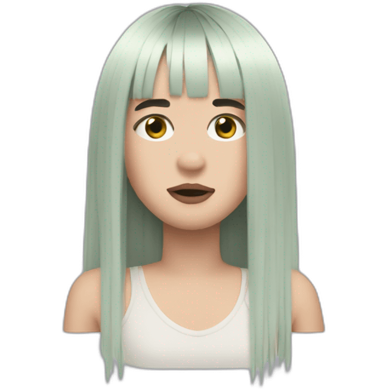 Billie eilish black hair fringe emoji