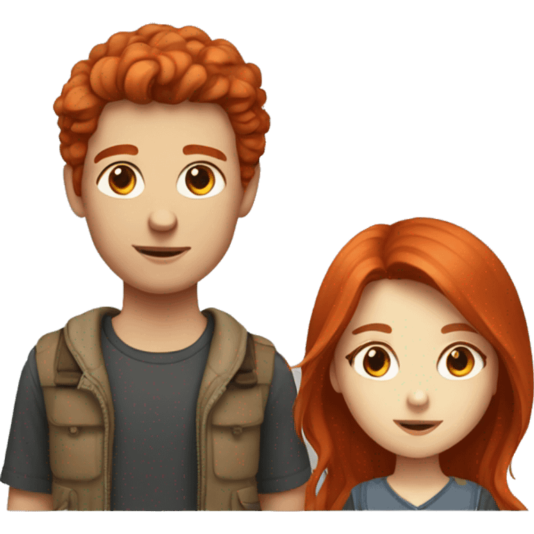 Red head girl and brown haired boy  emoji