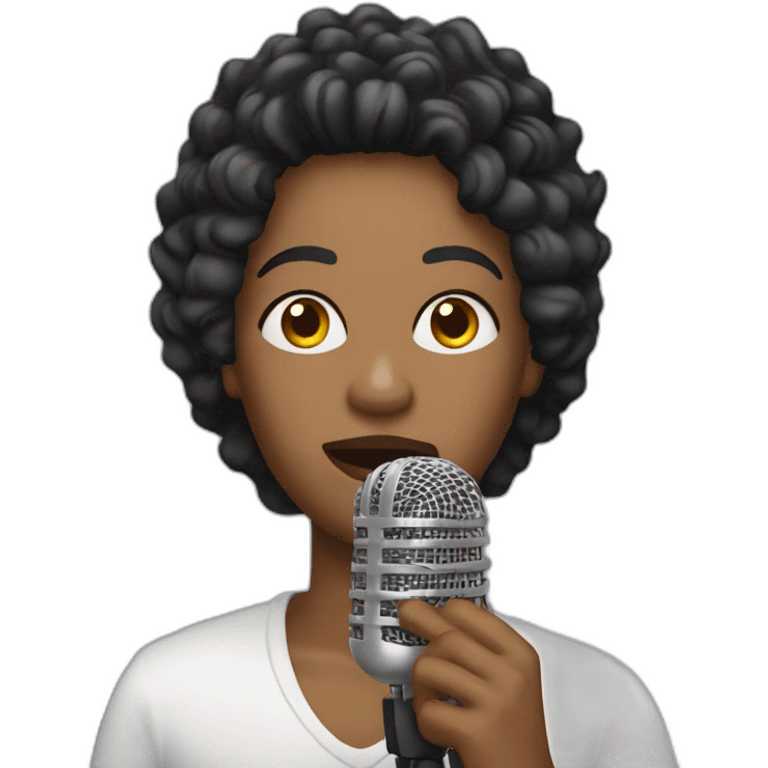 singer with the microphone emoji