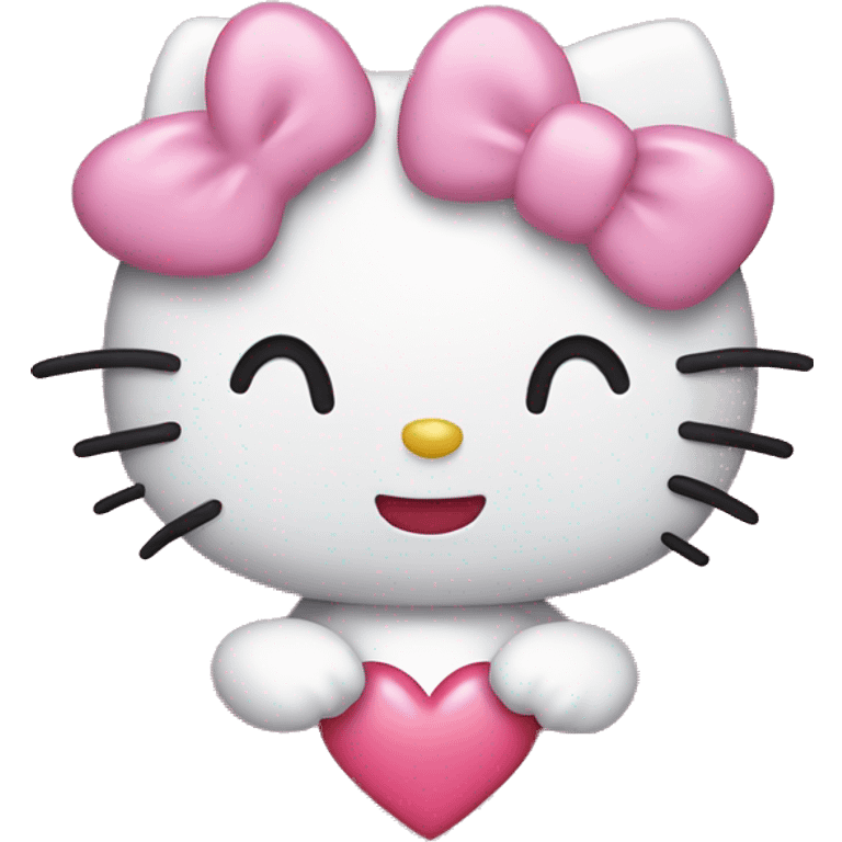 hello kitty with heart emoji