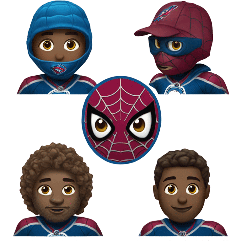 Spider-Man wearing a Colorado Avalanche jersey emoji