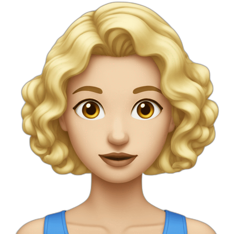 fille blonde cheveux lisse yeux bleu emoji