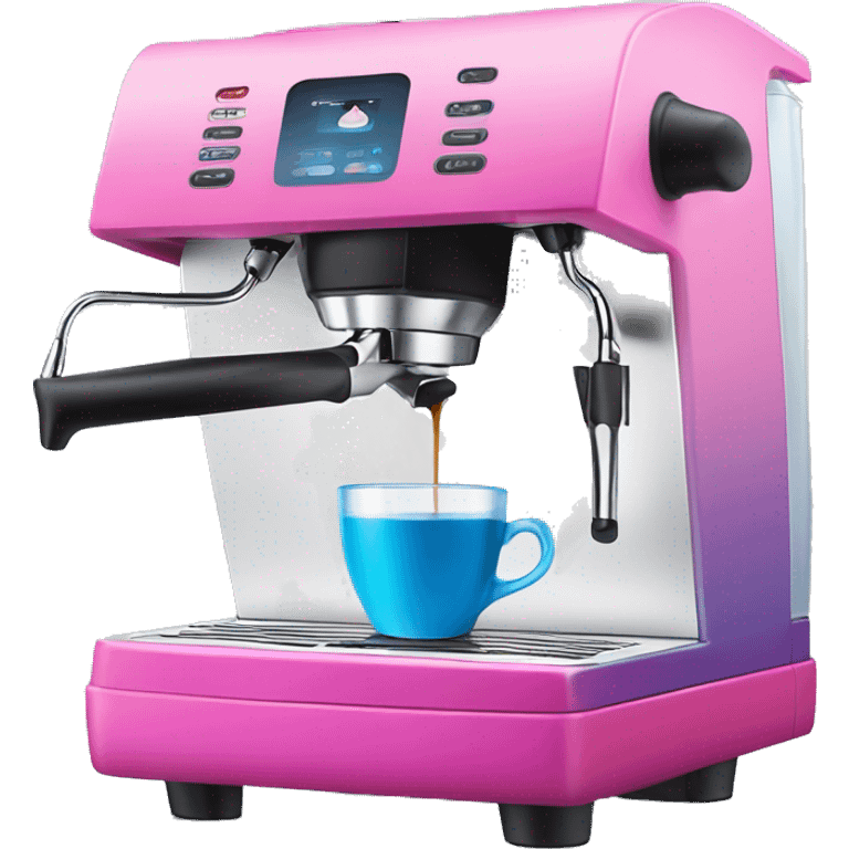 Pink and blue gradient hue espresso machine emoji