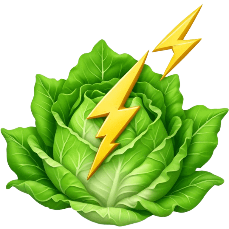 Lettuce with lightning bolt emoji