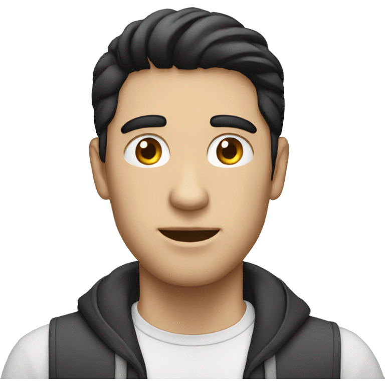 white man with black hair working macbook emoji