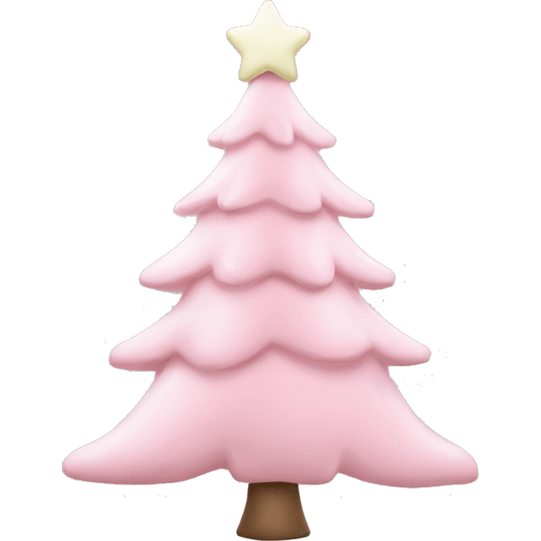 Pastel pink Christmas tree emoji