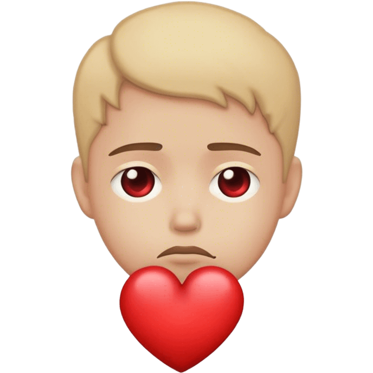 Carita triste con un corazón  emoji