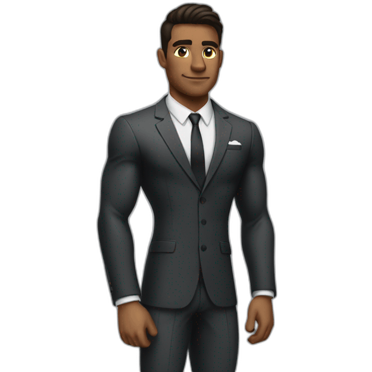 muscular guy in a suit emoji