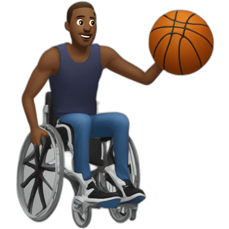 stephen hawkin in wheelchair slam dunking emoji