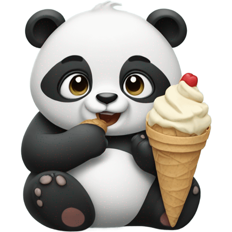 Panda eating ice cream emoji