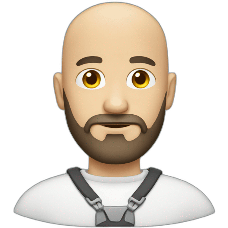 Bald bearded man coding emoji