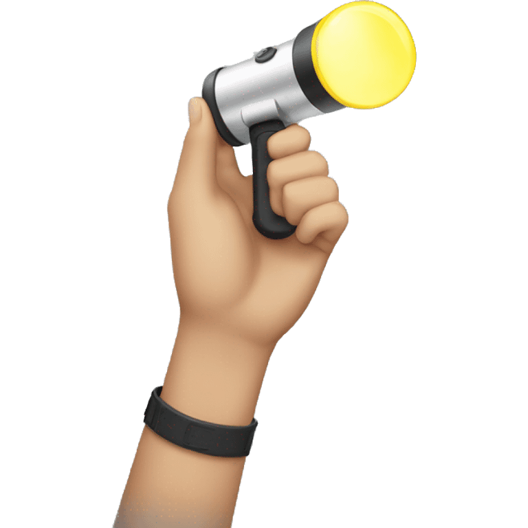 hand with a flashlight emoji