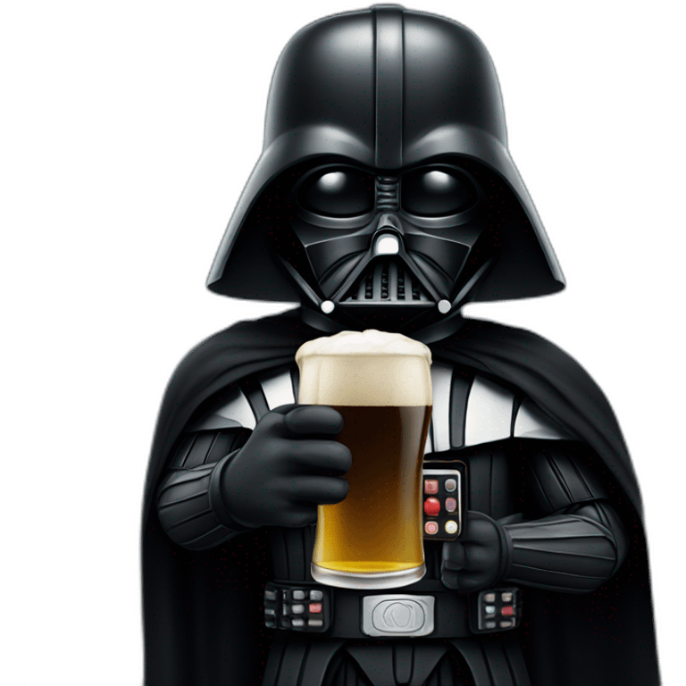 Dark vader holding a beer emoji