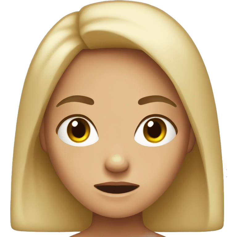 Angry tan skinned girl with blonde hair emoji