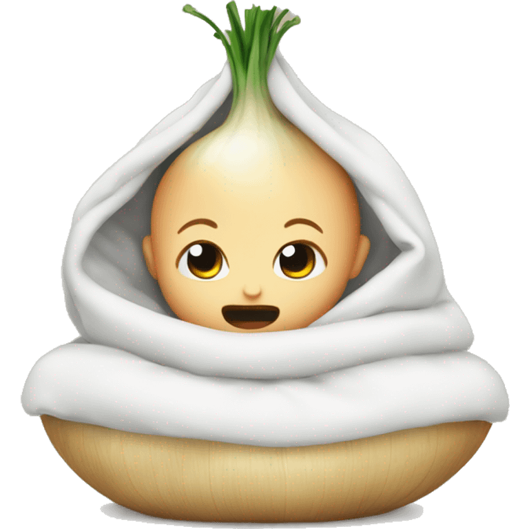 Baby onion waking up emoji