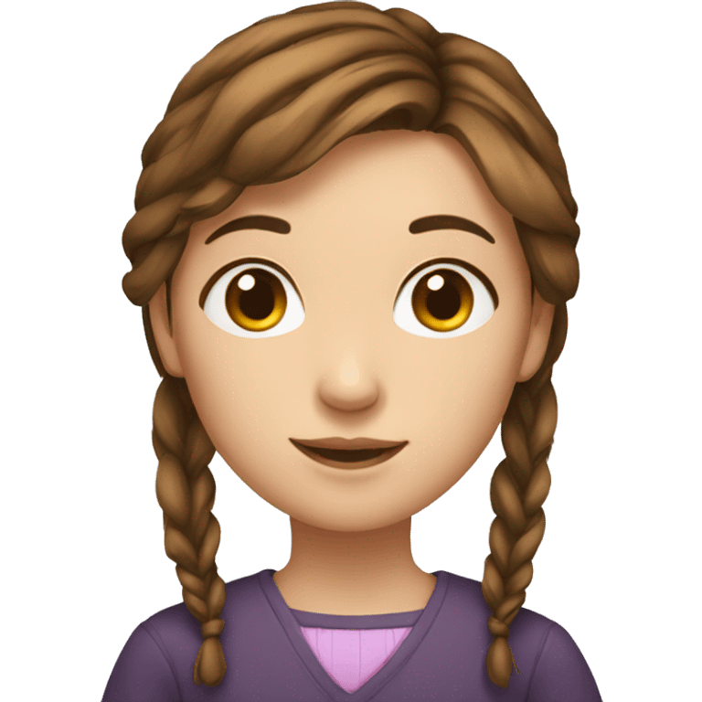 girl with brown hair and tied hair emoji