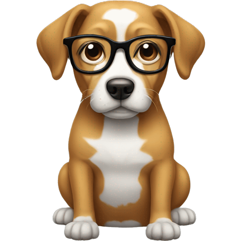 Dog with glasses emoji