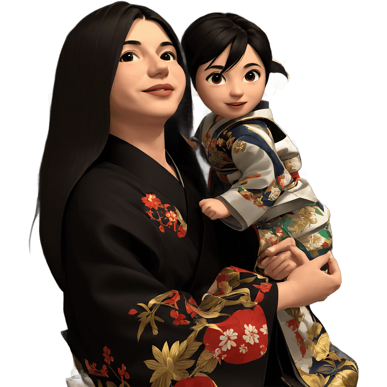 japanese siblings in traditional attire emoji