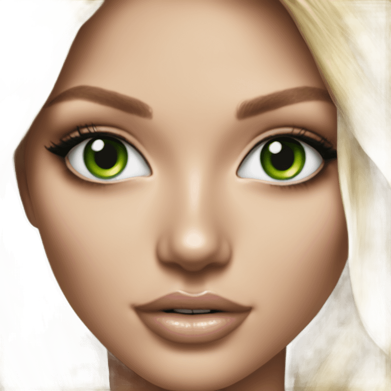 Photo Realistic victoria secret model blonde green eyes  emoji