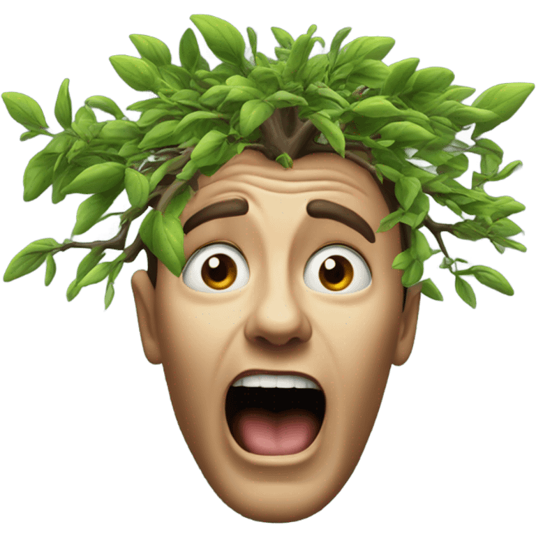 face of smeone whos mind is blown with tree growing out top emoji