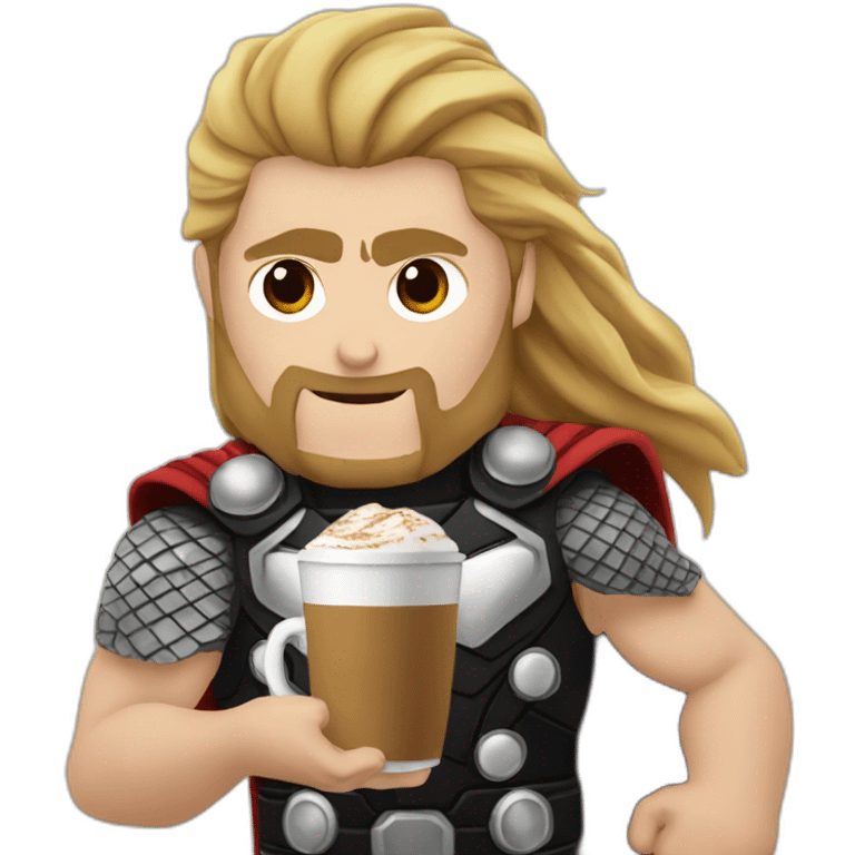 Thor avec un cafe emoji