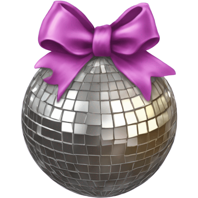 Disco ball with coquette bow  emoji