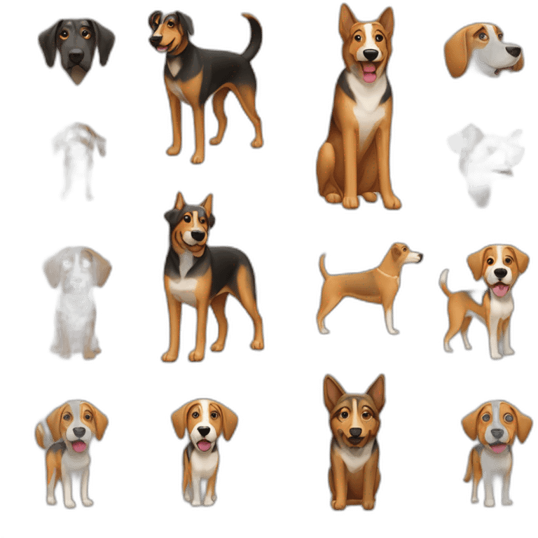 coonhound and German shepherd mix dog walking emoji