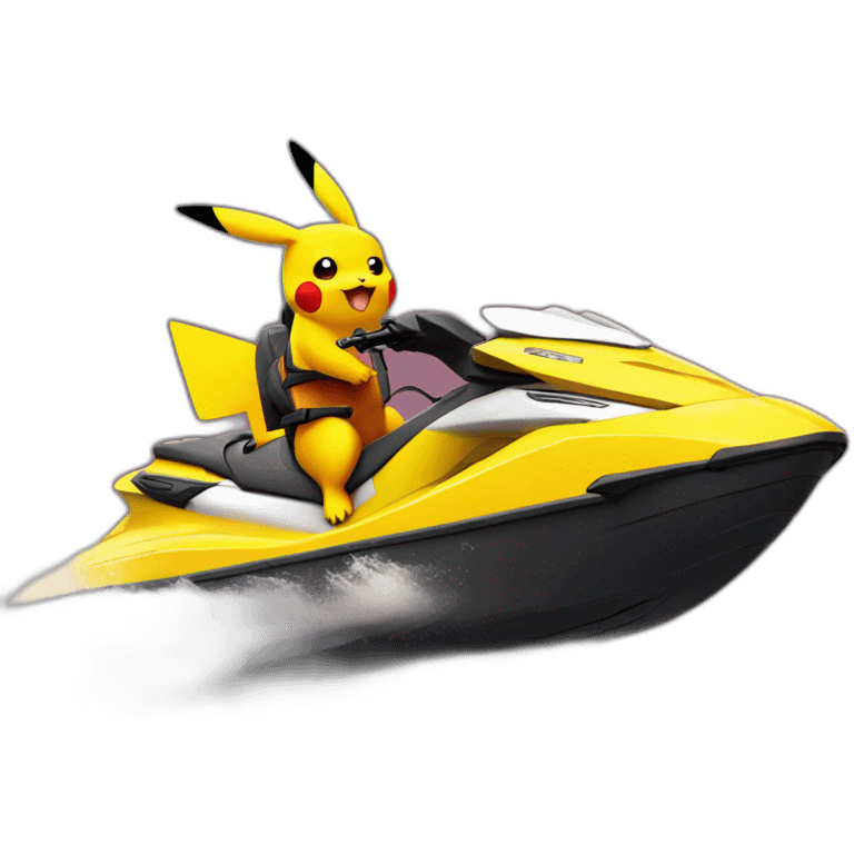 Pikachu sur un jetski dracaufeu emoji