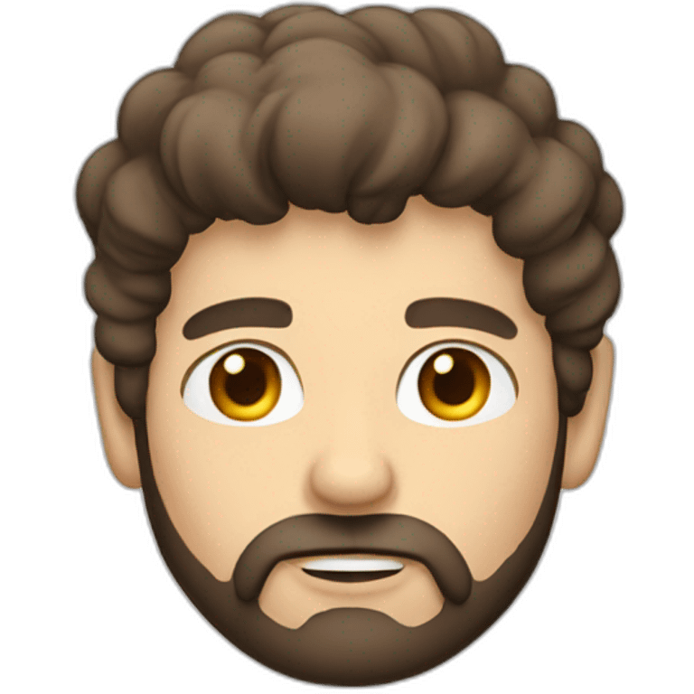 A Man with brown hair, a Beard and a Cloud in front of his face emoji