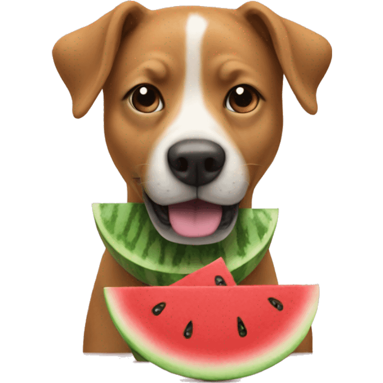 Dog with watermelon  emoji