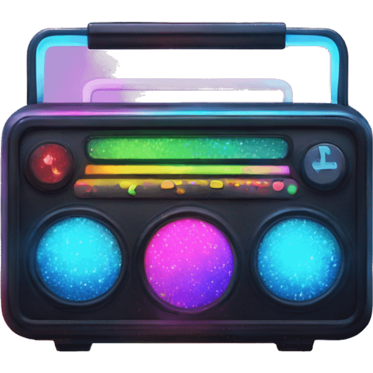 neon rainbow sparkle radio emoji