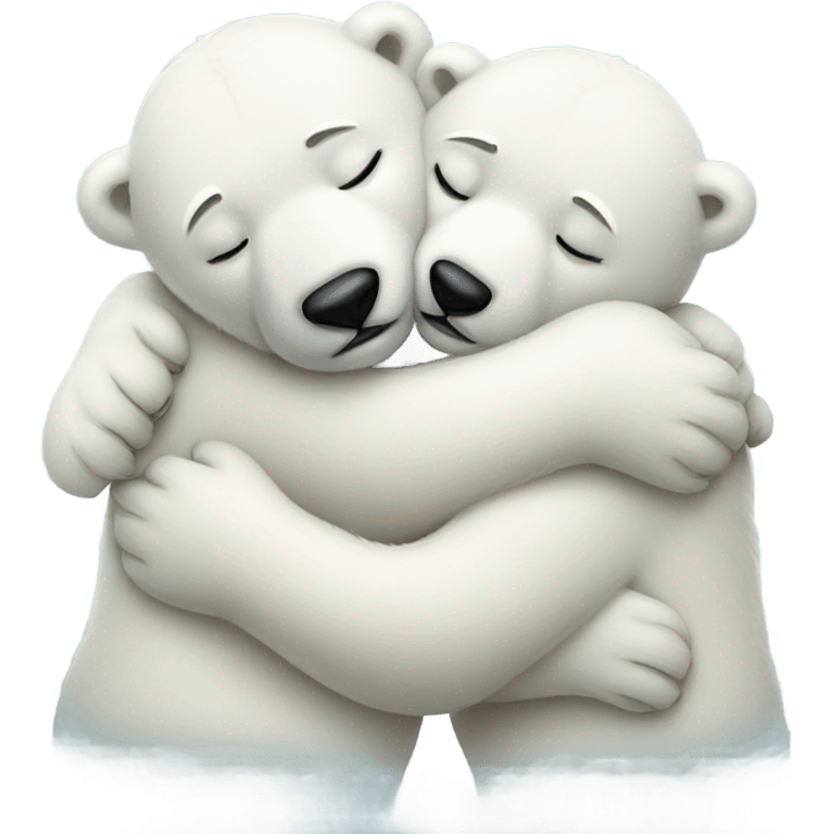 Polar bears cuddling emoji