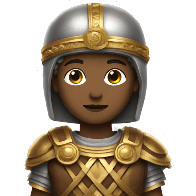 A boy dressed in oversized roman gear emoji