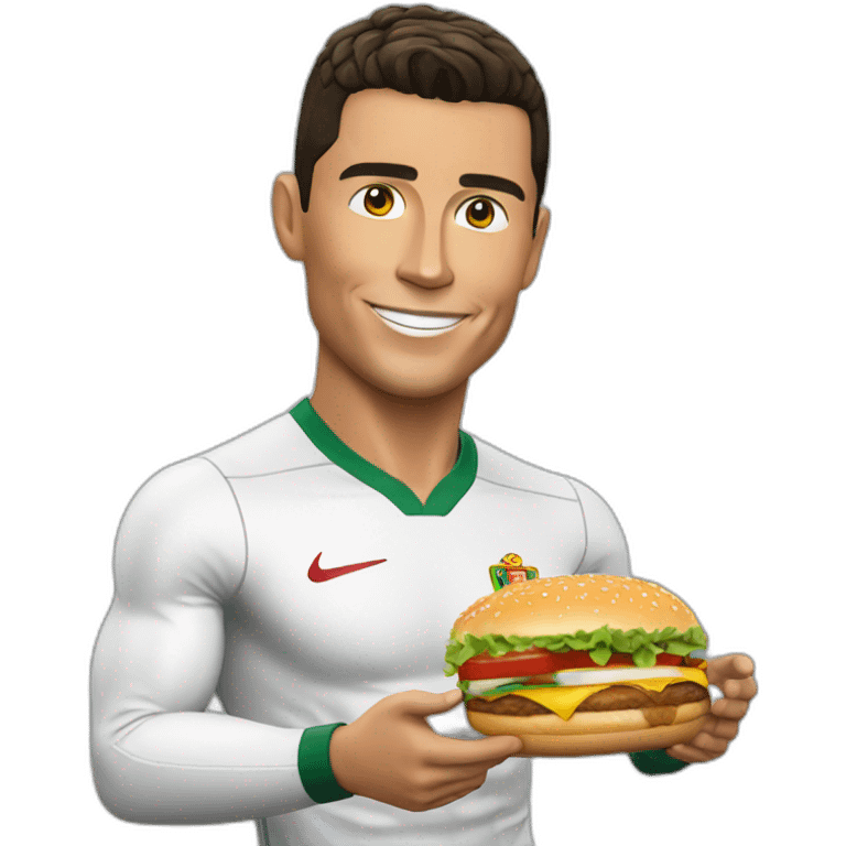 cristiano ronaldo holding a burger emoji