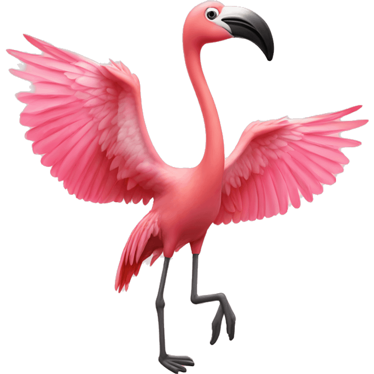 Flamingo flapping wings emoji