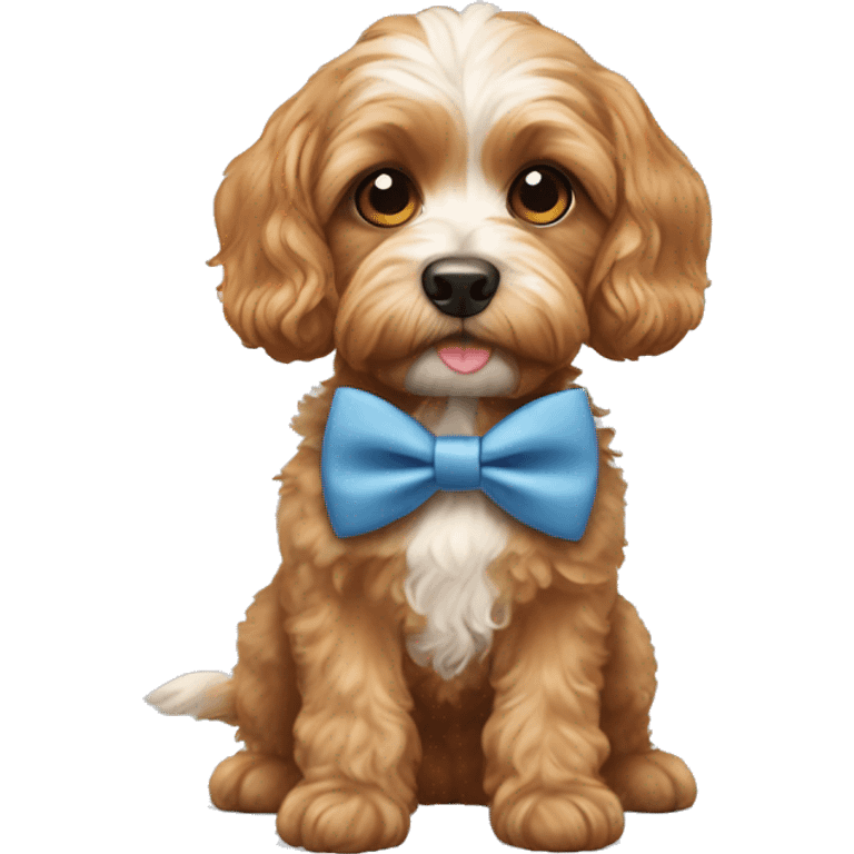 cavapoo with a bow tie  emoji