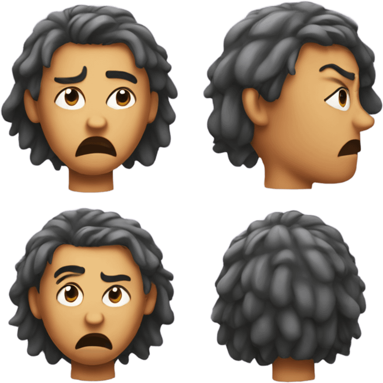 unhappy character frustrated with their hair emoji