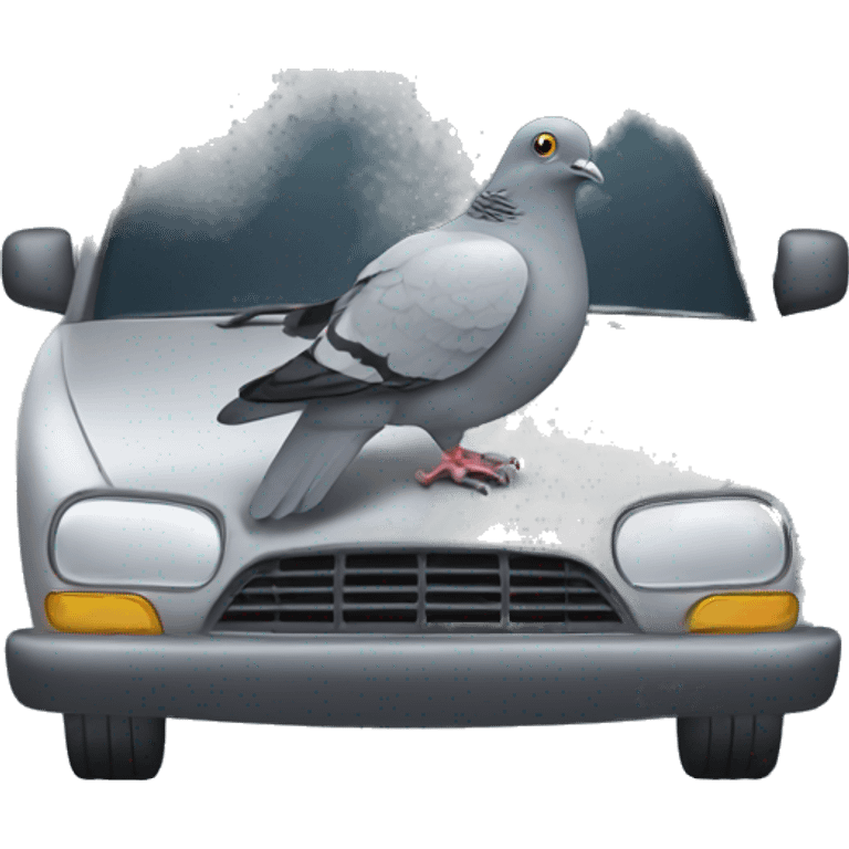 Pigeon inside a car emoji