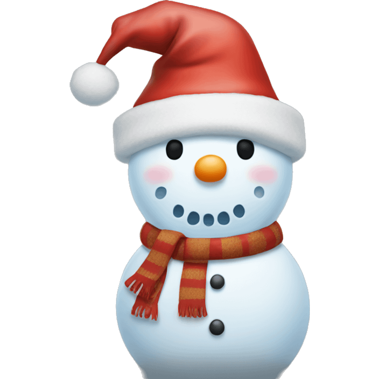 snowman wearing santa hat  emoji