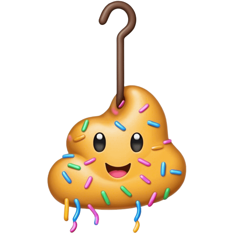 a poo with sprinkles and a hanger emoji