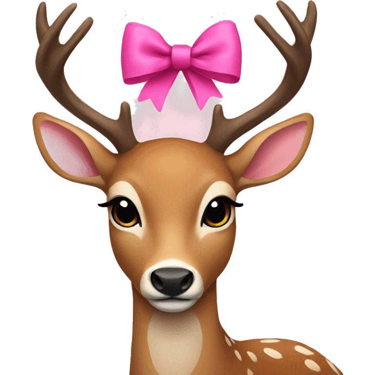 Deer with a pink bow emoji