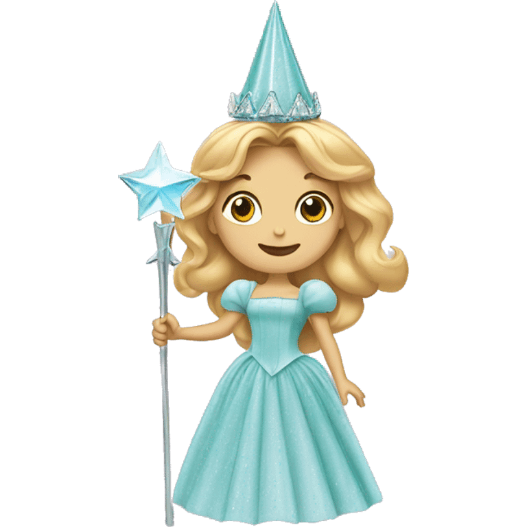 Glinda the good witch with wand emoji